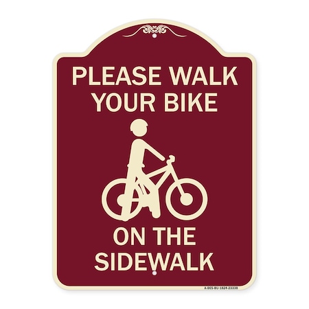 Signmission Pavement Stencil Please Walk Your Bike on the Sidewalk Heavy-Gauge Aluminum ...
